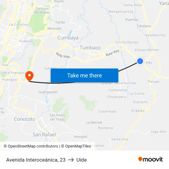 Avenida Interoceánica, 23 to Uide map