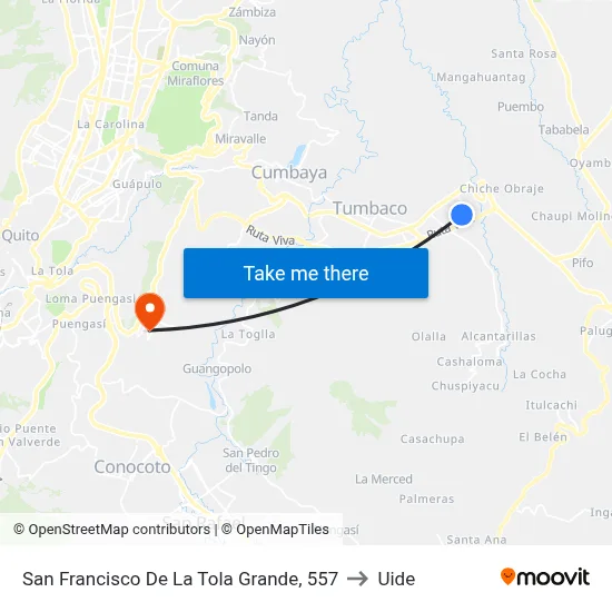 San Francisco De La Tola Grande, 557 to Uide map