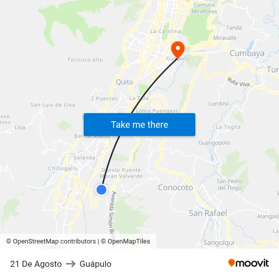 21 De Agosto to Guápulo map