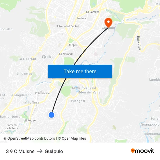 S 9 C Muisne to Guápulo map