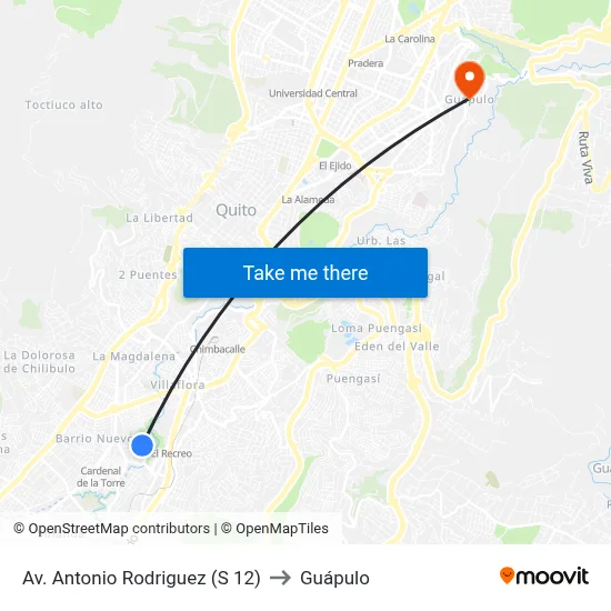Av. Antonio Rodriguez  (S  12) to Guápulo map
