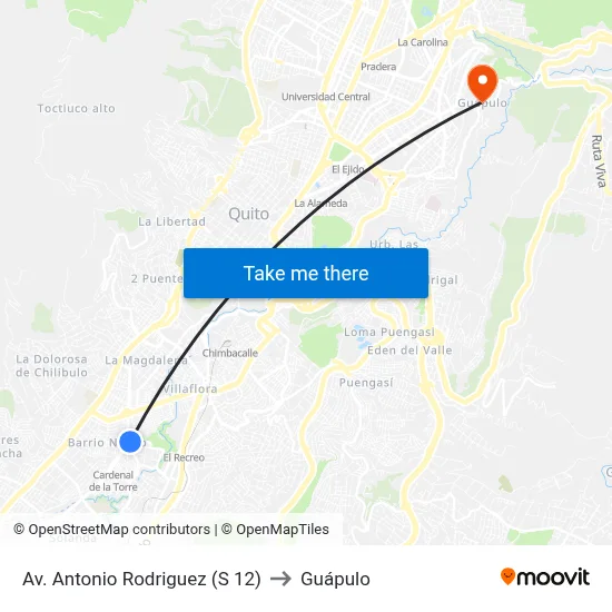 Av. Antonio Rodriguez  (S  12) to Guápulo map