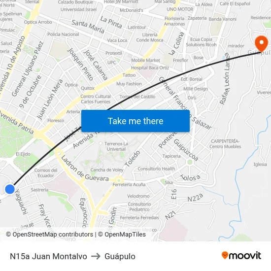 N15a Juan Montalvo to Guápulo map