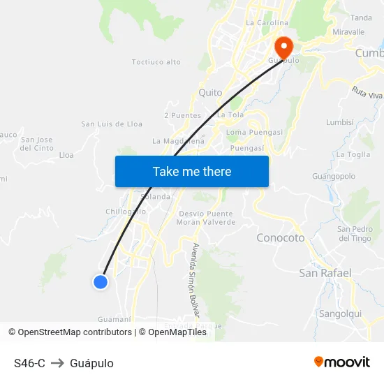 S46-C to Guápulo map