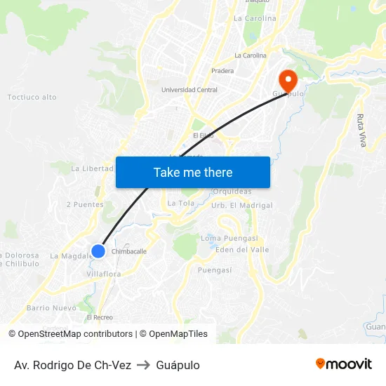 Av. Rodrigo De Ch-Vez to Guápulo map