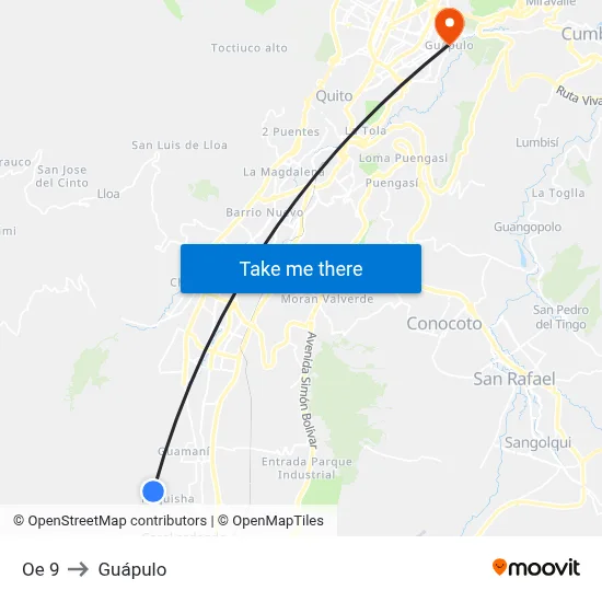 Oe 9 to Guápulo map