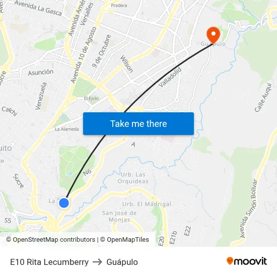 E10   Rita Lecumberry to Guápulo map