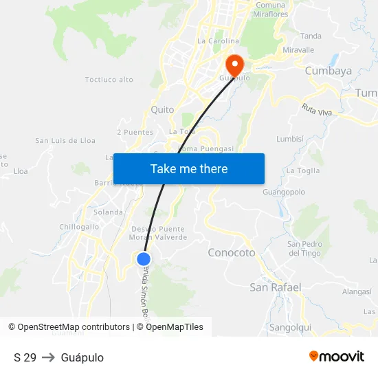 S 29 to Guápulo map
