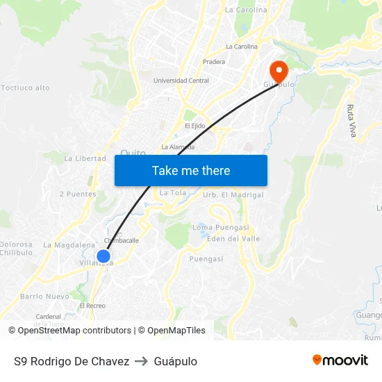 S9   Rodrigo De Chavez to Guápulo map
