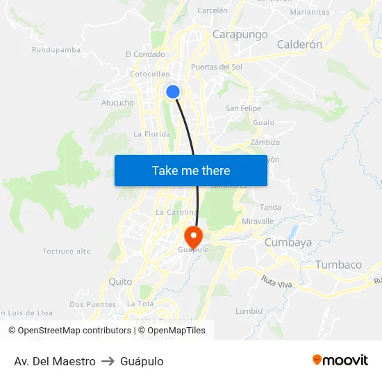 Av. Del Maestro to Guápulo map