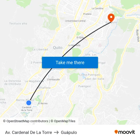 Av. Cardenal De La Torre to Guápulo map