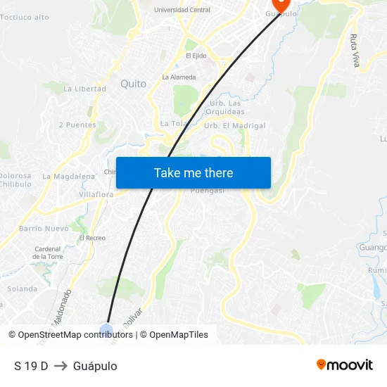 S 19 D to Guápulo map