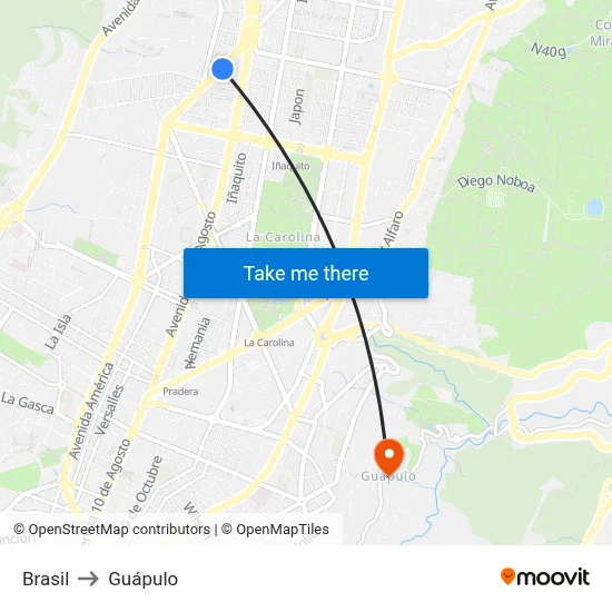 Brasil to Guápulo map