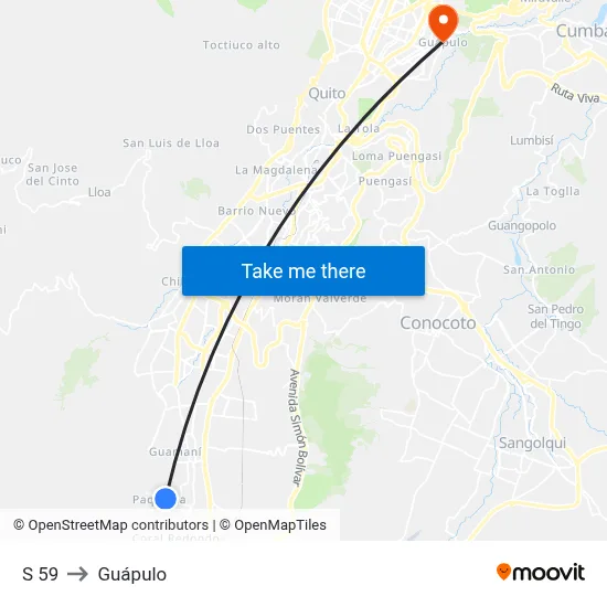 S 59 to Guápulo map