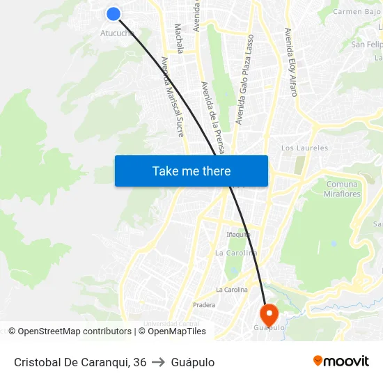 Cristobal De Caranqui, 36 to Guápulo map