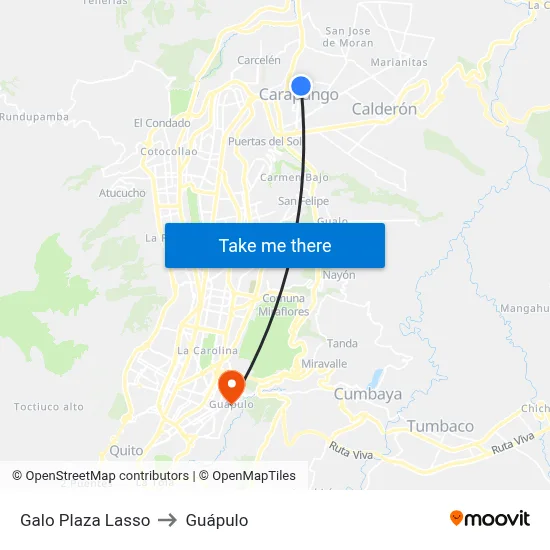 Galo Plaza Lasso to Guápulo map