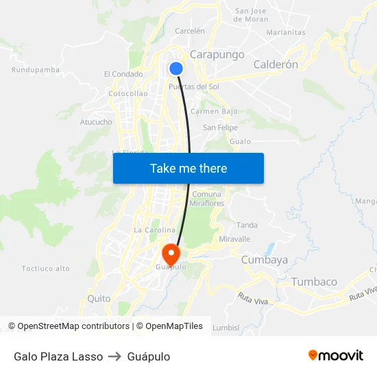 Galo Plaza Lasso to Guápulo map