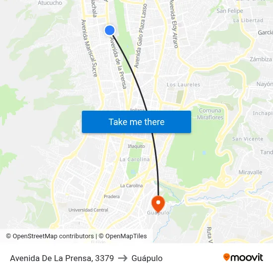 Avenida De La Prensa, 3379 to Guápulo map