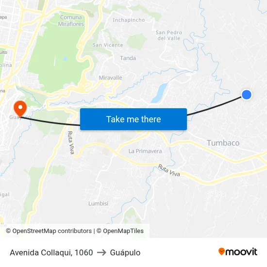 Avenida Collaqui, 1060 to Guápulo map