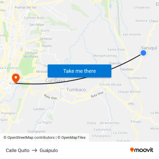Calle Quito to Guápulo map
