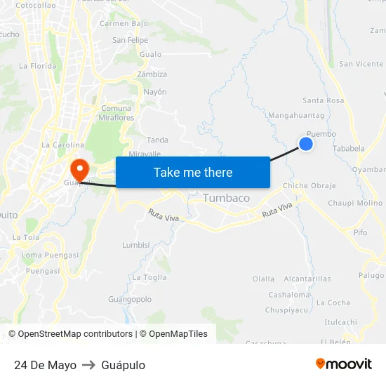 24 De Mayo to Guápulo map