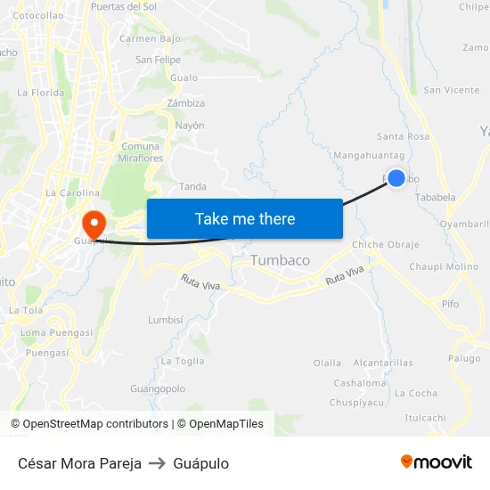 César Mora Pareja to Guápulo map