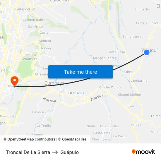 Troncal De La Sierra to Guápulo map