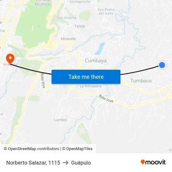 Norberto Salazar, 1115 to Guápulo map