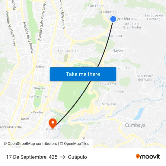 17 De Septiembre, 425 to Guápulo map