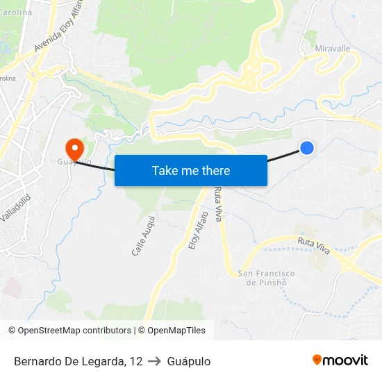 Bernardo De Legarda, 12 to Guápulo map