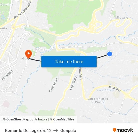 Bernardo De Legarda, 12 to Guápulo map