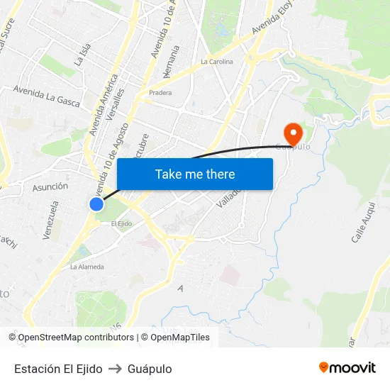 Estación El Ejido to Guápulo map