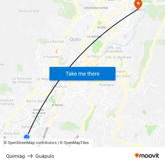 Quimiag to Guápulo map