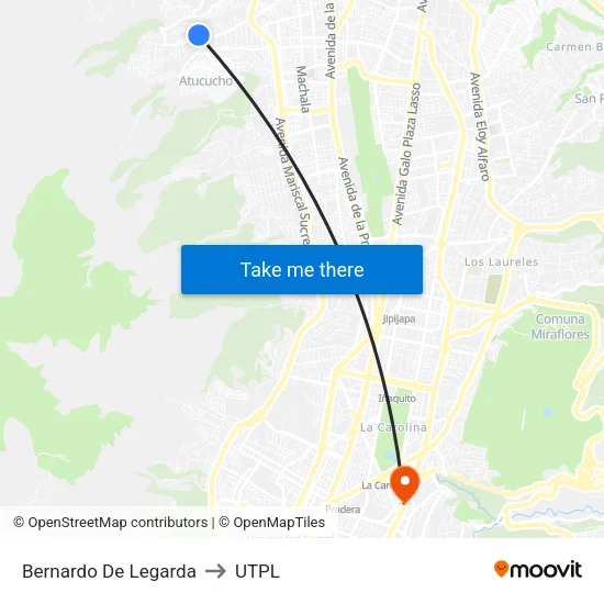 Bernardo De Legarda to UTPL map
