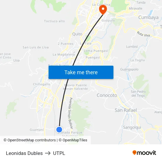 Leonidas Dubles to UTPL map