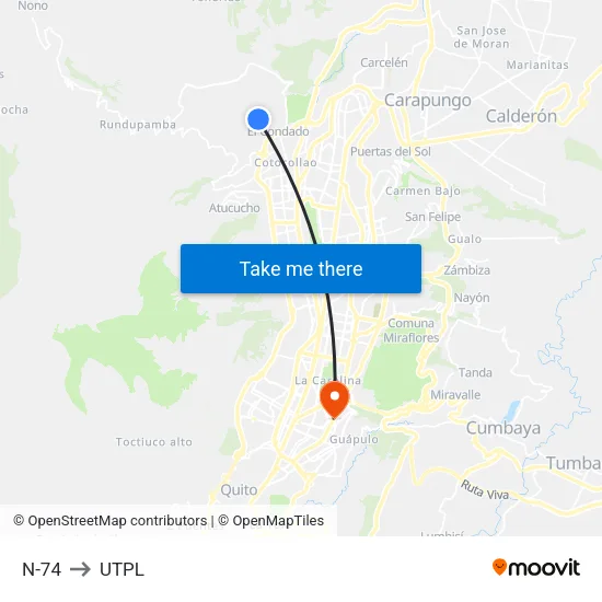 N-74 to UTPL map