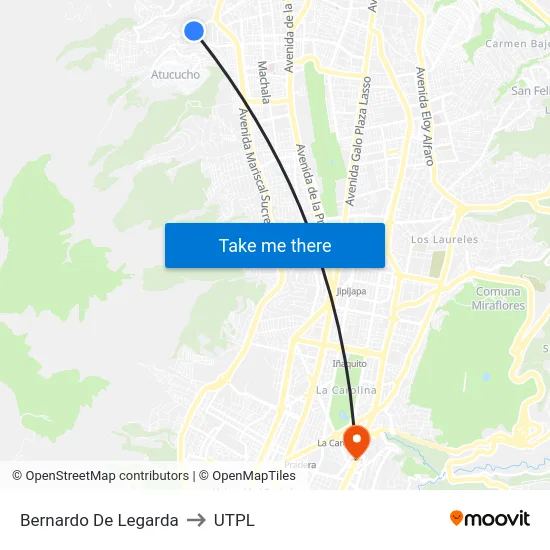 Bernardo De Legarda to UTPL map