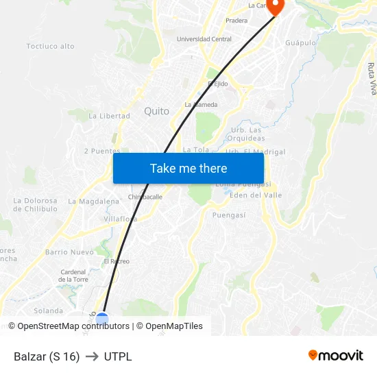 Balzar (S 16) to UTPL map