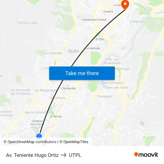 Av. Teniente Hugo Ortiz to UTPL map