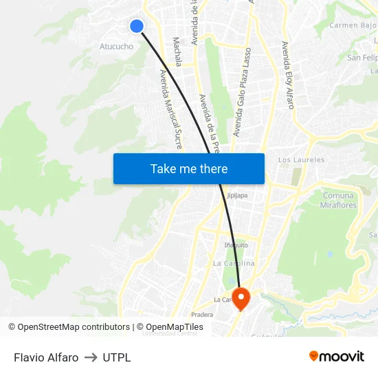 Flavio Alfaro to UTPL map