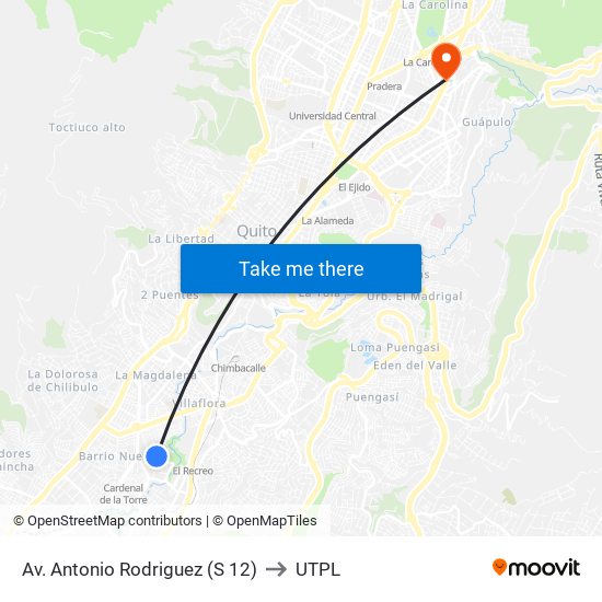 Av. Antonio Rodriguez  (S  12) to UTPL map