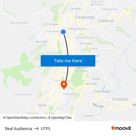 Real Audiencia to UTPL map