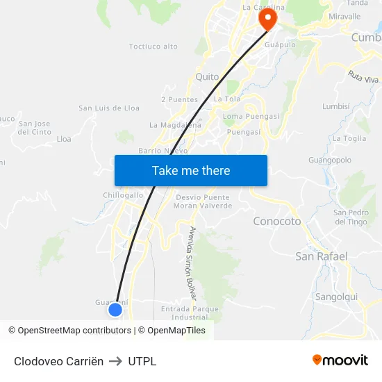 Clodoveo Carriën to UTPL map
