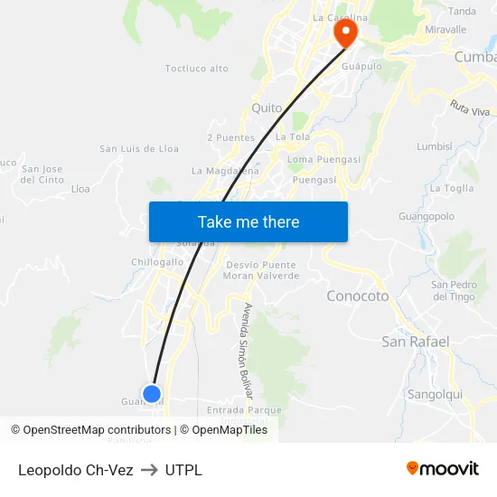 Leopoldo Ch-Vez to UTPL map