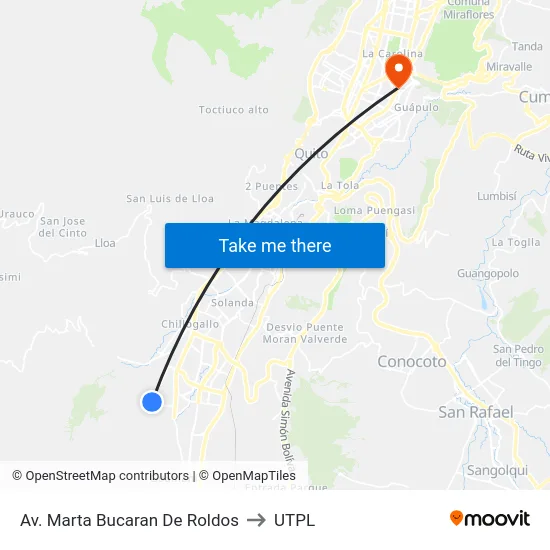 Av. Marta Bucaran De Roldos to UTPL map