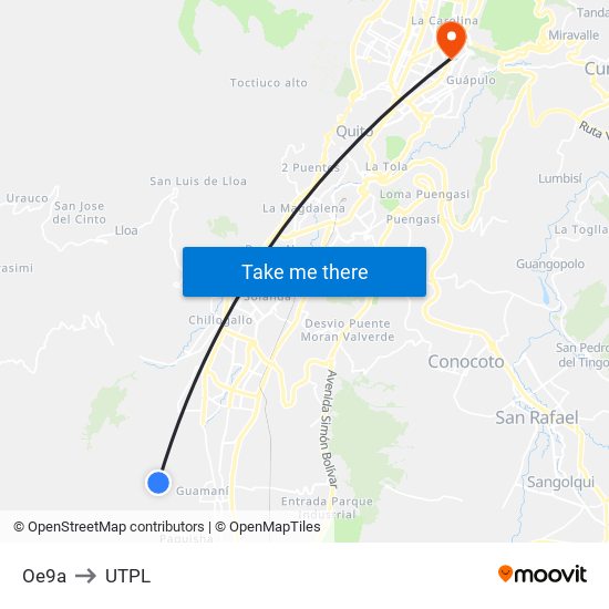 Oe9a to UTPL map