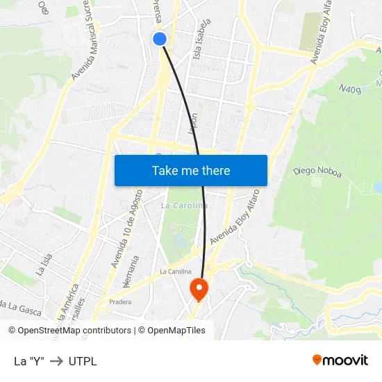 La "Y" to UTPL map