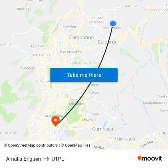 Amalia Eriguen to UTPL map
