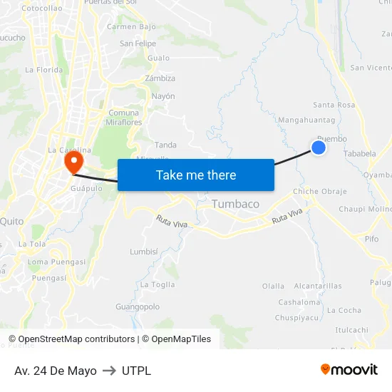 Av. 24 De Mayo to UTPL map