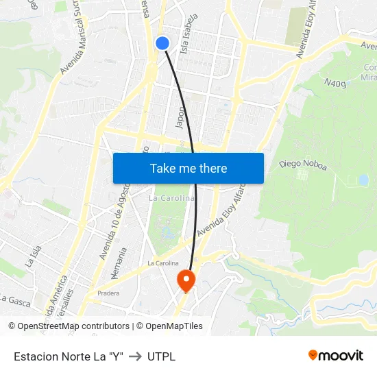 Estacion  Norte La "Y" to UTPL map